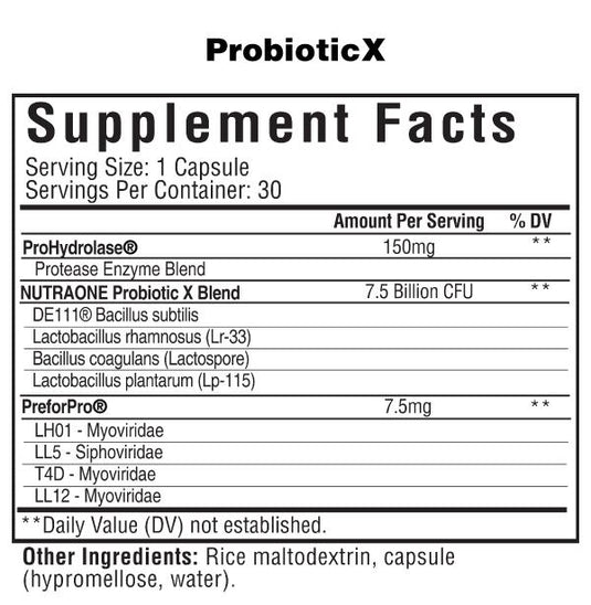 Probiotic X by NutraOne $29.99 from MI Nutrition