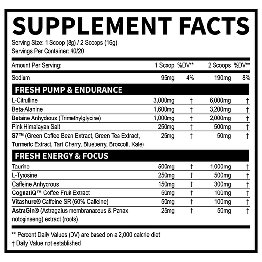 FRESH™ Pre -Workout by Fresh Supps $44.99 from MI Nutrition