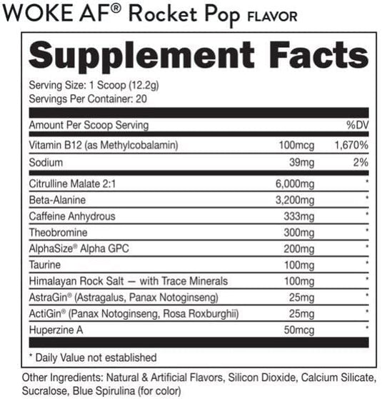 Woke AF - High Stimulant Pre-Workout by Bucked Up $49.99 from MI Nutrition