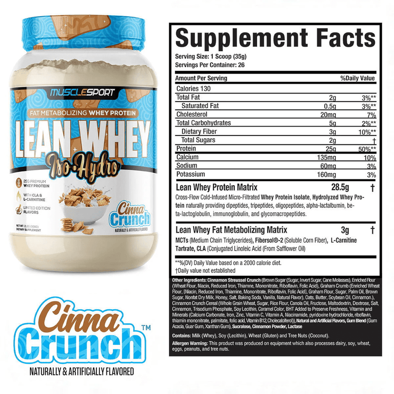 Load image into Gallery viewer, MuscleSport Lean Whey Iso-Hydro Protein
