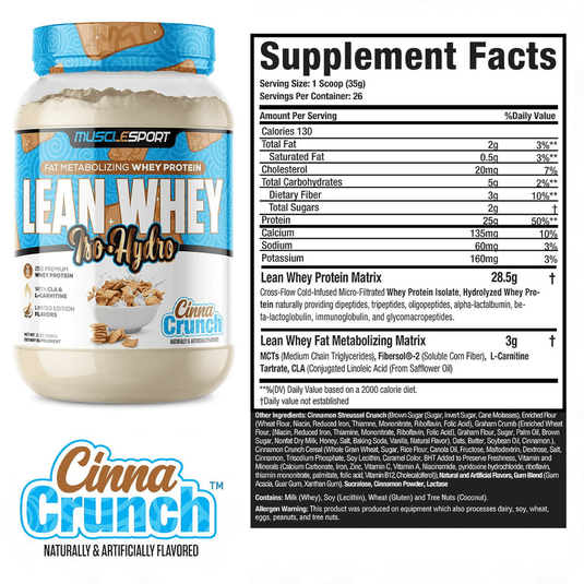 MuscleSport Lean Whey Iso-Hydro Protein