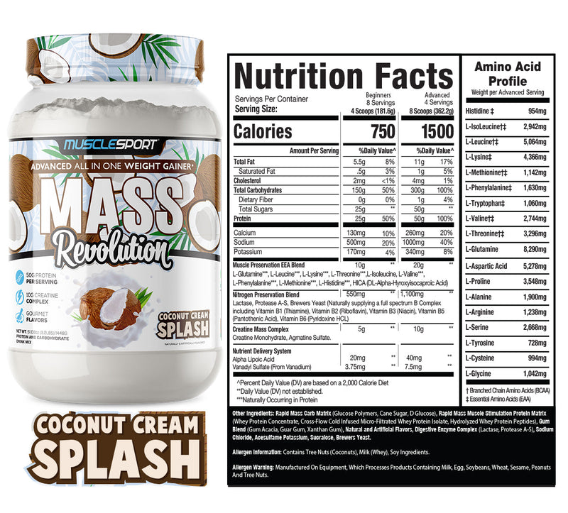Load image into Gallery viewer, Mass Revolution Mass Gainer  3.2lb
