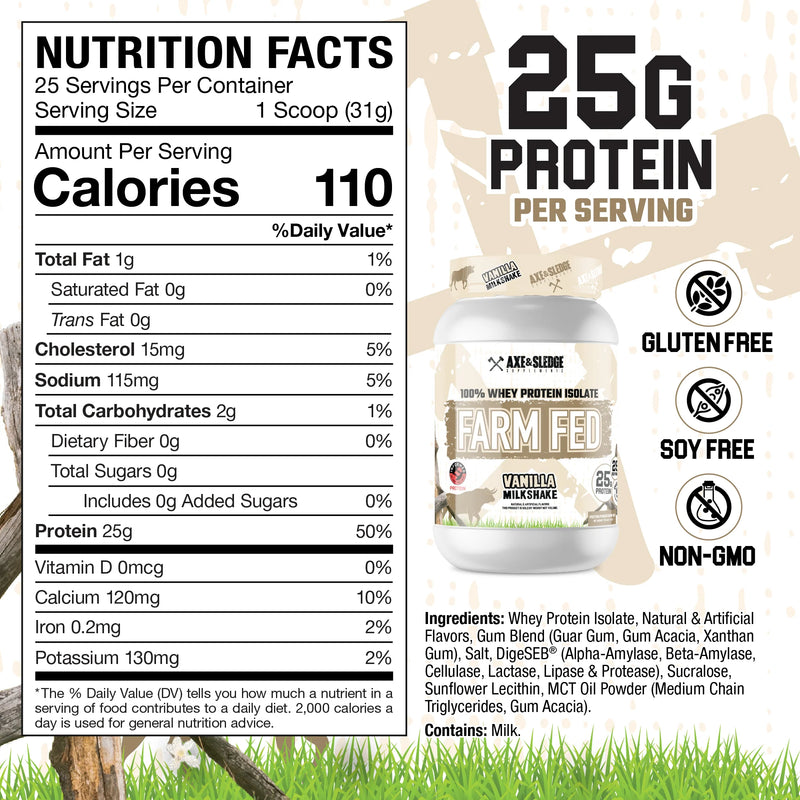 Load image into Gallery viewer, Axe and Sledge FARM FED Whey Isolate
