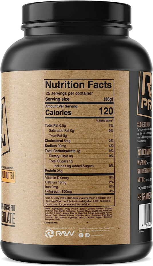RAW Whey Isolate Protein Powder by Raw $49.99 from MI Nutrition